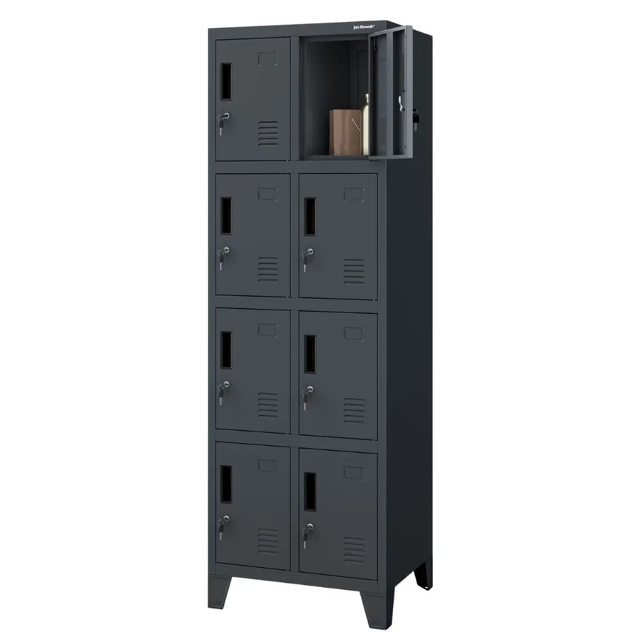 JAN NOWAK Schließfachschrank ROBERT Spind mit 8 Fächern aus Metall in Anthrazit, H x B x T: 172 x 55,9 x 45 cm - Bild 2