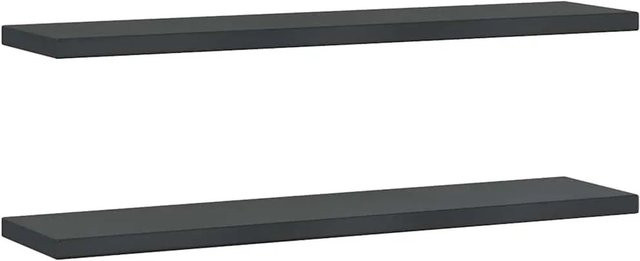 vidaXL Wandregale 2er-Set aus Edelstahl in Schwarz matt, B/H/T: 100 x 23,5 x 3 cm - Bild 1