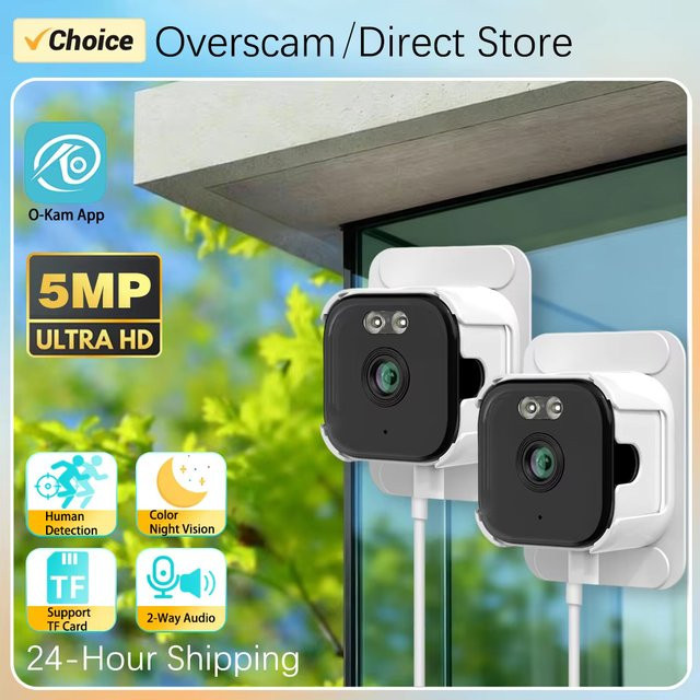 Overscam O-Kam Pro 5MP Mini Wireless Window IP-Kamera mit Dual Band Wi-Fi, Schwarzlicht-Nachtsicht und Bewegungserkennung, Weiß - Bild 1