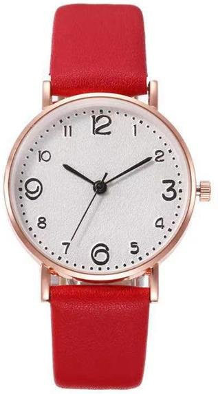 Armbanduhr-Set Damen, Quarz, Leder, rot, Kristall - Bild 1