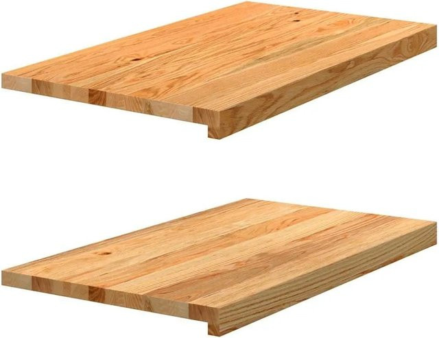 vidaXL Fensterbänke aus Massivholz Eiche in Hellbraun, 2er-Set, B/T/H: 70 x 40 x 2 cm - Bild 1