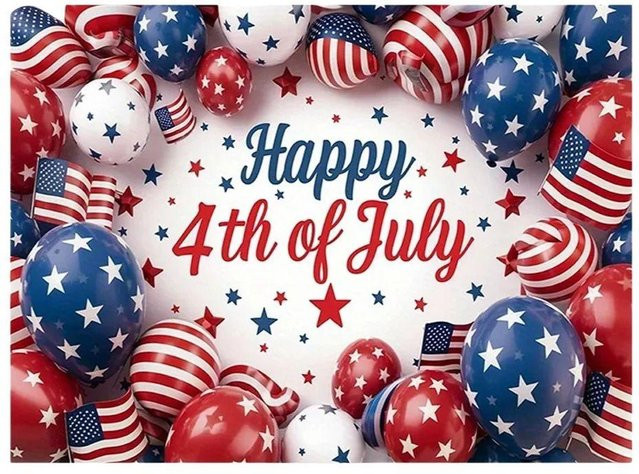 Patriotischer Wandteppich von JMG Household Supplies mit USA-Flagge und Ballon-Motiv für den 4. Juli, Polyester, Mehrfarbig, Breite: 150 cm, Höhe: 200 cm - Bild 1