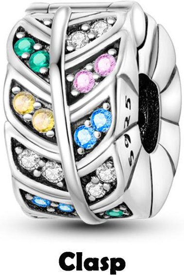Lily there Spacer Stopper Clip Charms, 925 Silber, Damen, grau - Bild 1