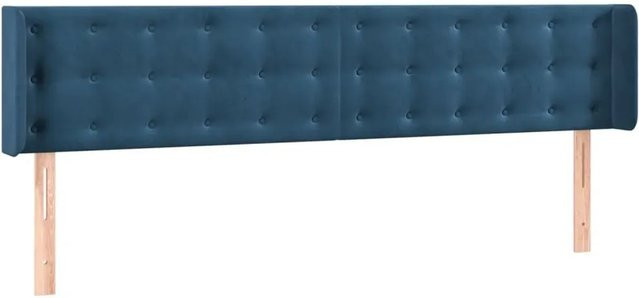 vidaXL LED Kopfteil aus Samt in Dunkelblau mit USB-Ladeport und integrierter Beleuchtung B: 203 cm, T: 16 cm, H: 78-88 cm - Bild 1