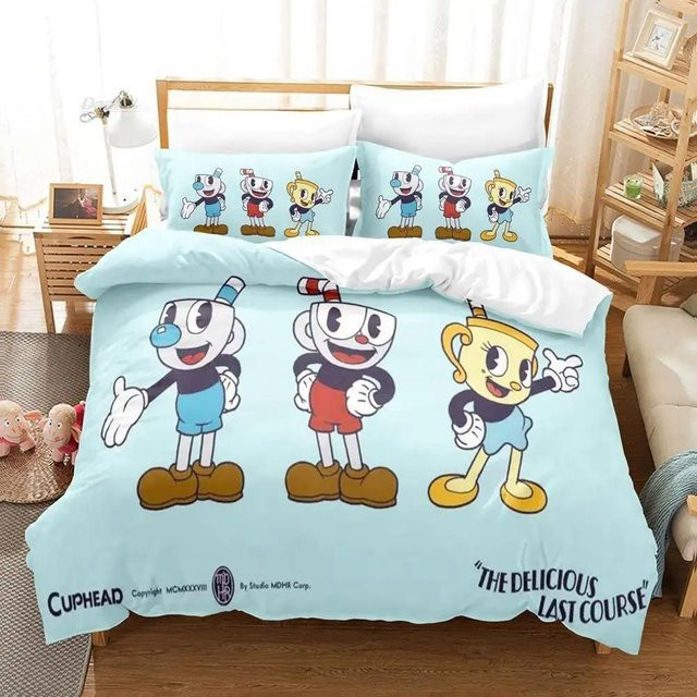 The Cuphead Show Bettwäsche-Set mit 3D-Anime-Print, 2-teilig, Mehrfarbig, B/H: 70 x 133 cm - Bild 1