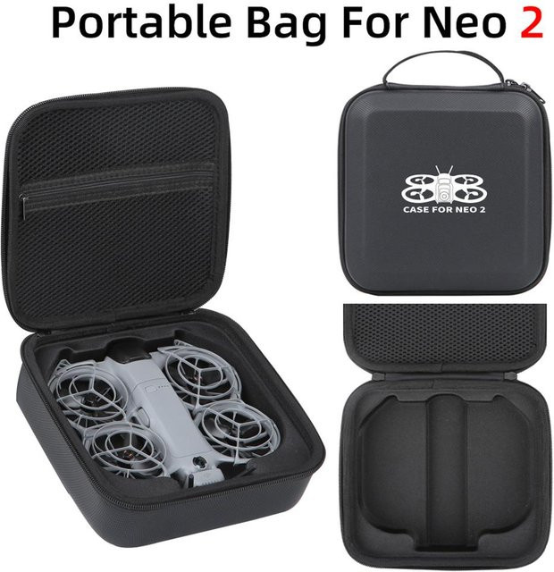 DJI Neo 2 Tragetasche aus Nylon und PU-Leder in Schwarz als Reiseetui und Aufbewahrungstasche für dein Drohnenzubehör - Bild 1
