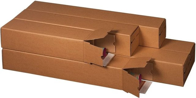 PROREGAL Plan-Box Dokumentenbox aus Wellpappe mit Teleskophülle und Doppel-Selbstklebeverschluss, Braun, B/T/H: 51,0 x 10,5 x 10,5 cm - Bild 1