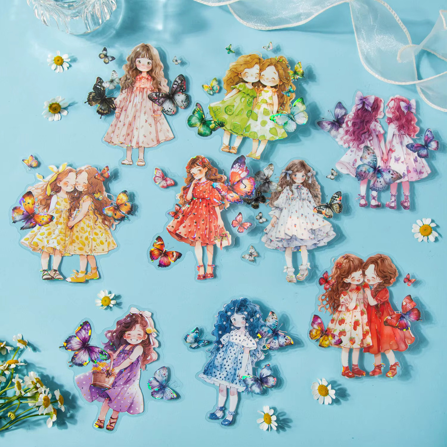 A Beautiful Day Sticker Butterfly Girl Serie Shell Light dekorative Aufkleber Multicolor - Bild 1