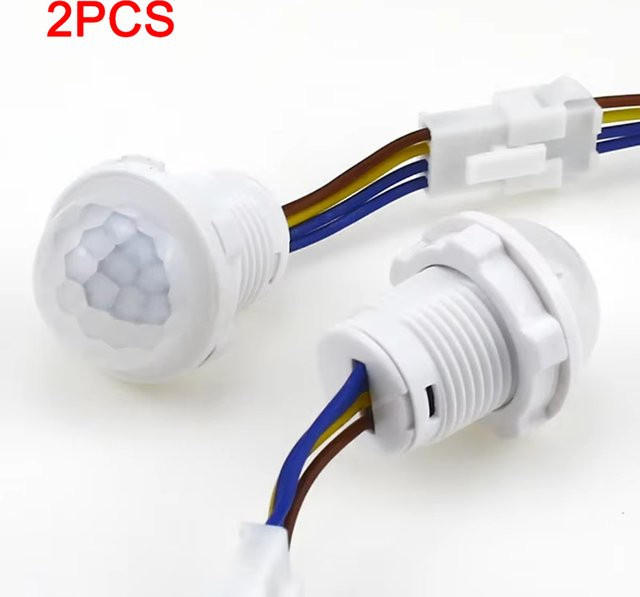 Viesrita 2er Set LED PIR-Bewegungsmelder in Weiß mit einstellbarem Verzögerungsmodus für Innen- und Außenbereich - Bild 1