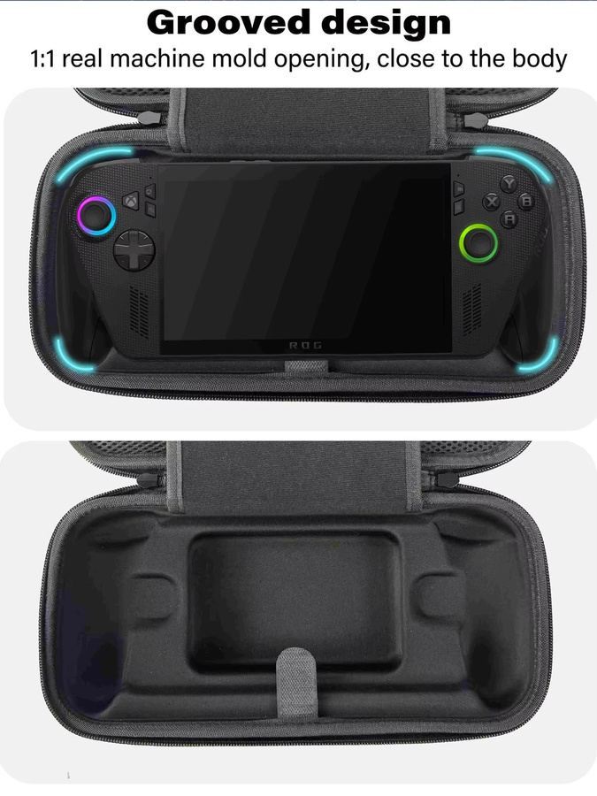 Asus ROG Tragetasche für Xbox Ally X und ROG Ally, universelle Hartschale mit Reißverschluss, Schwarz - Bild 7