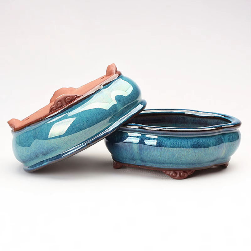 Elegante Keramik-Pflanztöpfe in Blau im orientalischen Design für deine Topfpflanzen - Bild 4