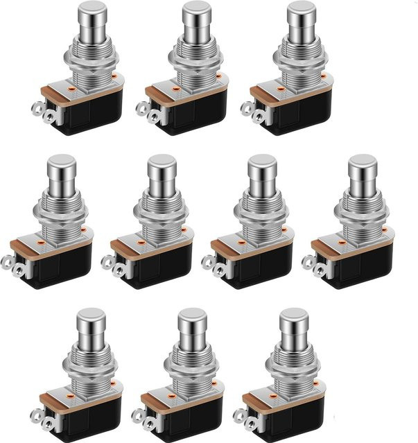 DaierTek 10er Set SPST Momentary Soft Touch Fußschalter in Weiß, 2-Pin Stomp Box Push Button für Gitarren Effektpedale - Bild 1