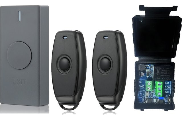 LUCKING DOOR Kabelloses Zutrittskontroll-Set mit 433 MHz Fernbedienung, Empfänger und Sender für elektrische Türschlösser mit einstellbarer Zeitverzögerung von 1 bis 255 Sekunden - Bild 1