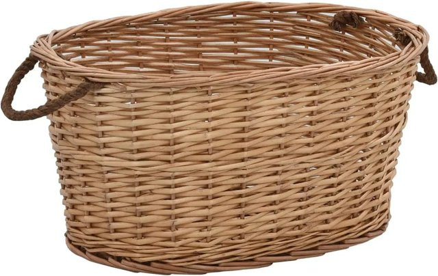 vidaXL Holzkorb aus Rattan in Braun mit Tragegriffen B: 58 cm, T: 42 cm, H: 29 cm - Bild 1