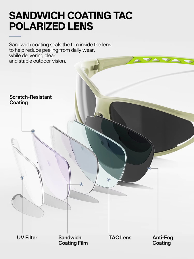 Kapvoe Sportsonnenbrille, Vollrand, Kunststoff, blue, Unisex - Bild 4