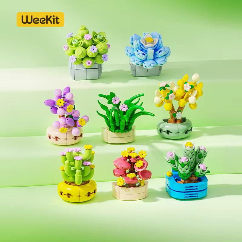 Weekit DIY Sukkulenten Bausteine Magnetische Kühlschrank Aufkleber in Grün und Bunt - Bild 1