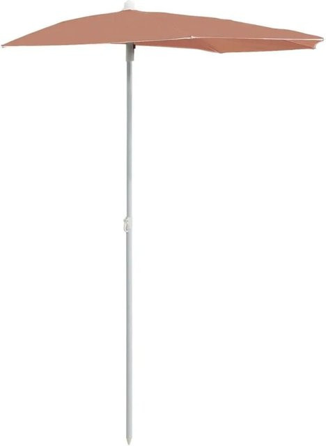 vidaXL Halb-Sonnenschirm mit Mast in Terrakottarot, B/T: 180 x 90 cm - Bild 1