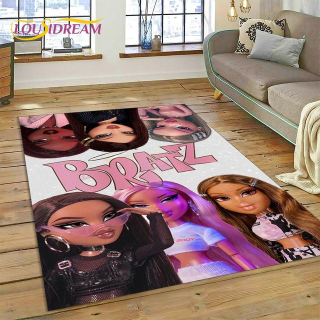 HGHT Bratz Girlz Rock 3D Cartoon Teppich für Kinderzimmer und Wohnzimmer, rutschfest und waschbar, B/T: 60 x 40 cm, mehrfarbig - Bild 1