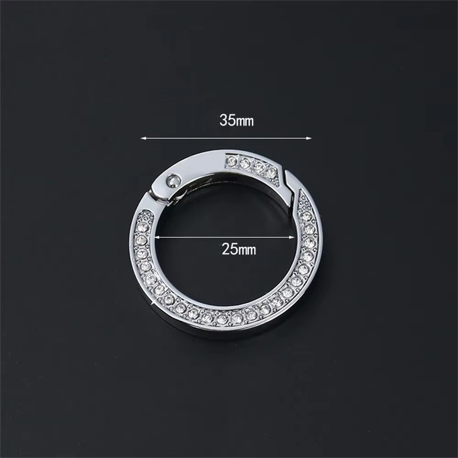 5 Stück O Ringe Strass, Runde Haken Clip Karabiner Schnalle - Bild 4