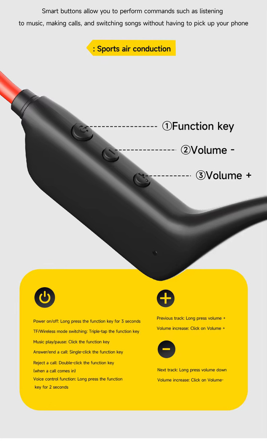 Lenovo Knochenleitungs-Kopfhörer Bluetooth 5.4 mit Mikrofon wasserdichte drahtlose Sport-Kopfhörer für Fitness in Schwarz oder Rot - Bild 6