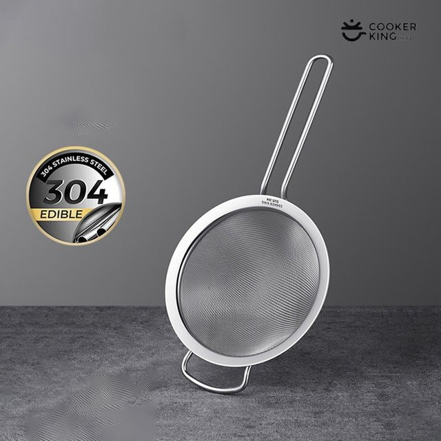 Cooker King Rundes Feinmaschiges Sieb aus Edelstahl 304 in Silber - Bild 1