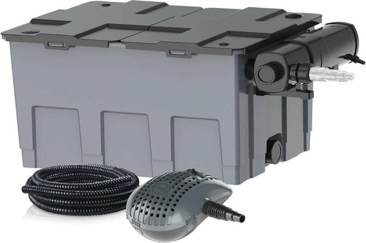 Heissner Durchlauffilter-Set FPU 24000 eco mit 24 W UVC-Klärer für Teiche bis 24.000 Liter in Grau - Bild 2