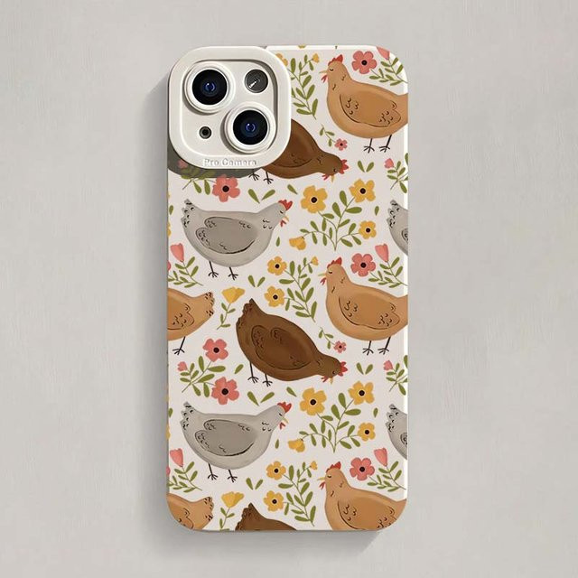 Handyhülle mit Hühner-Blumen-Muster für Samsung Galaxy S26 S25 Ultra S24 Plus S23 FE S22 A56 A55 A54 A53 A36 A35 A34 5G in Multicolour - Bild 1