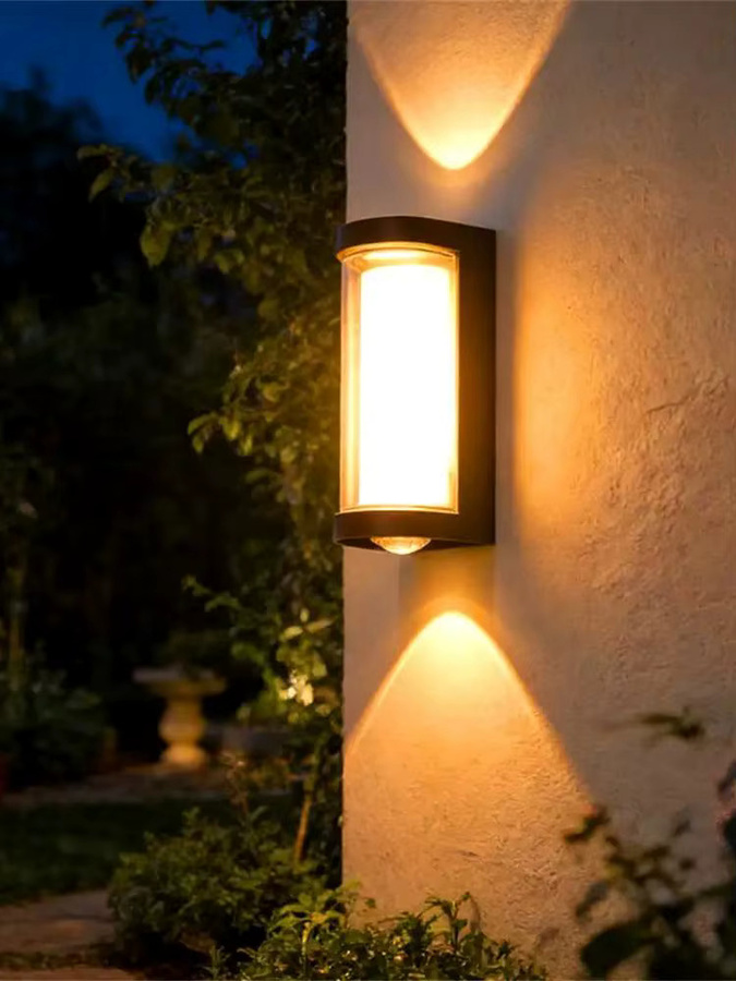 LANGYUE LED Wandleuchte Up-Down in Schwarz, moderne Außen- und Innenbeleuchtung mit IP65 Wasserschutz, 12 W, Rechteckig, B/T/H: 18,0 x 8,0 x 7,5 cm - Bild 6