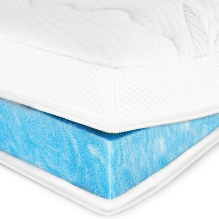 AM Qualitätsmatratzen Kühlender Hypersoft Matratzentopper mit Klimafasern und abnehmbarem Bezug, Weiß, B: 150 cm, L: 220 cm