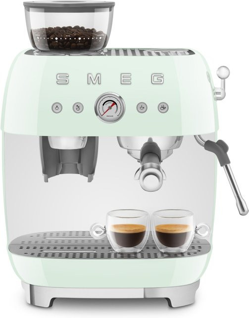 Smeg Siebträgermaschine EGF03PGEU in Pastellgrün mit Thermoblock, 20 bar und 2,4 l Wassertank - Bild 1