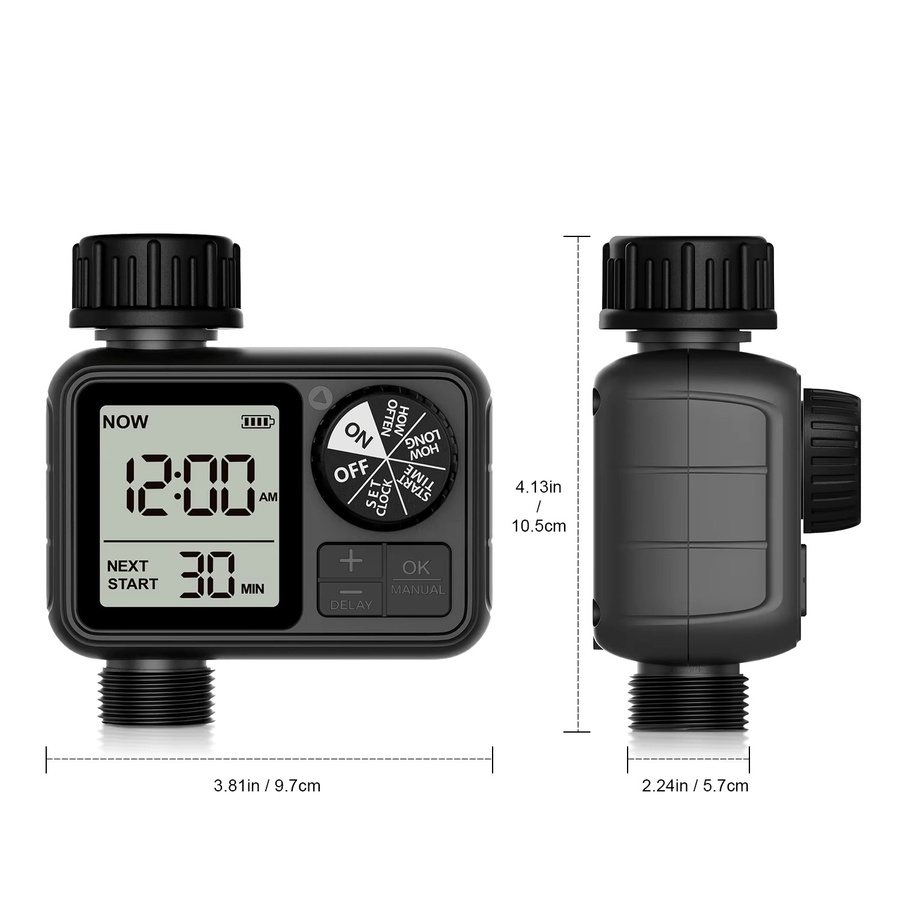 Eshico HCT-M02 Digitaler Wassertimer Automatischer Sprinkler-Regler für die Gartenbewässerung in Schwarz - Bild 5