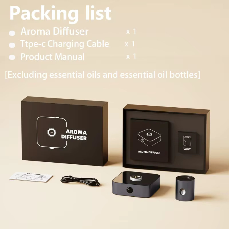 Elektrischer Diffusor für ätherische Öle aus Aluminiumlegierung mit 2200 mAh Akku in Schwarz und Dunkelgrau - Bild 5