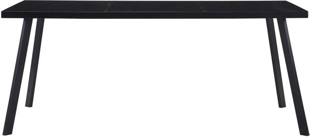 vidaXL Esstisch aus gehärtetem Glas und Stahl in Schwarz, B/T/H: 160 x 80 x 75 cm - Bild 1