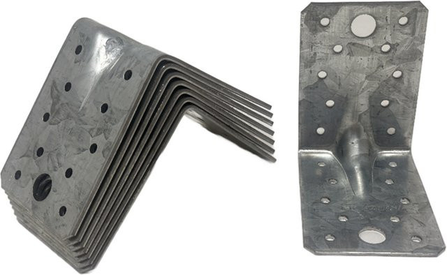 Kraft Werkzeuge Schwerlastwinkel 8-teiliges Set aus verzinktem Stahl, Farbe: Silber, B/T/H: 9,0 x 9,0 x 6,5 cm - Bild 1