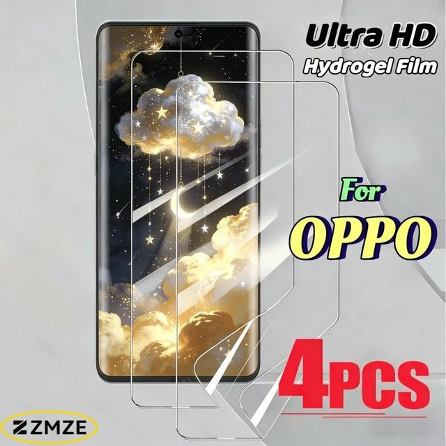 4er-Pack HD glänzende Hydrogel-Displayschutzfolien für OPPO Find X8 X7 Ultra X6 X5 X3 Pro und weitere Modelle, transparent - Bild 1