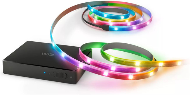 WiZ HDMI Sync Box mit RGBIC LED-Streifen für 75 bis 85 Zoll Fernseher, Multicolor, Transparent - Bild 1