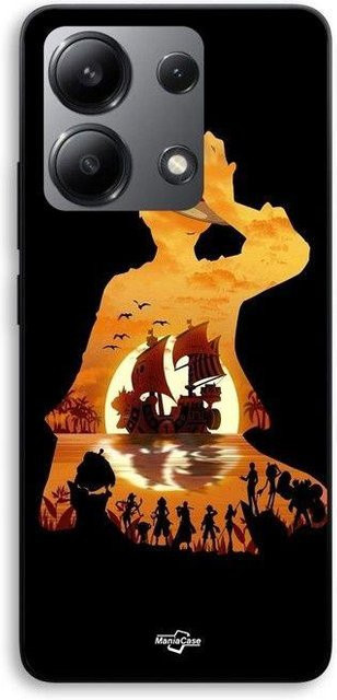 Maniacase Handyhülle für Xiaomi Redmi Note 13 4G mit One Piece Luffy Boot Crew Manga Anime Design in Schwarz und Multicolour - Bild 1