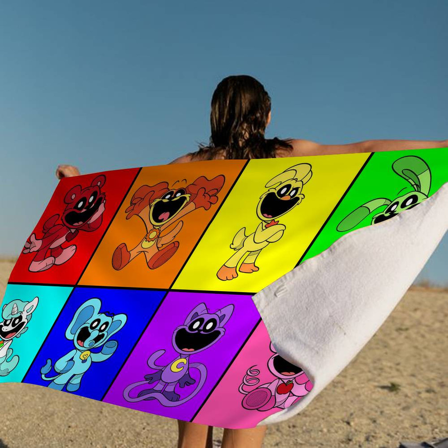 Dalangpa Strandtuch Smiling Critters aus Mikrofaser in Multicolor, B: 30 cm, H: 60 cm - Bild 5