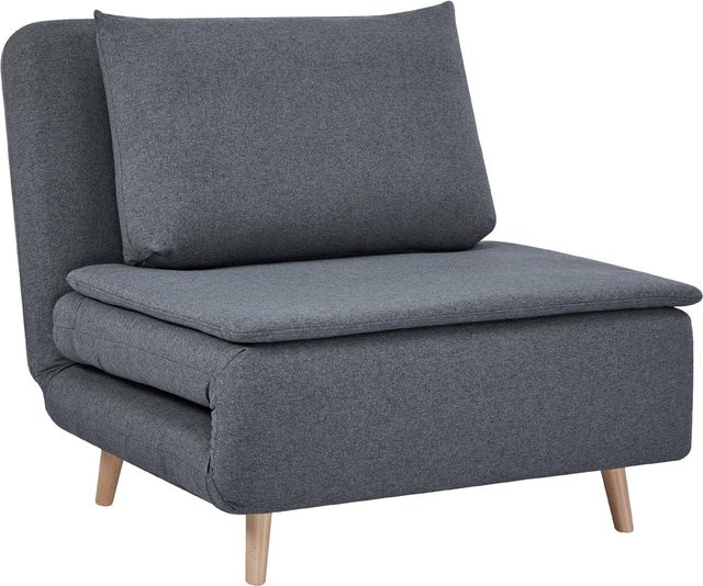 HOMCOM 3-in-1 Schlafsessel klappbar als Schlafsofa mit Bettfunktion, gepolsterter Relaxsessel mit verstellbarer Rückenlehne und Lendenkissen in Leinenoptik, Grau - Bild 1