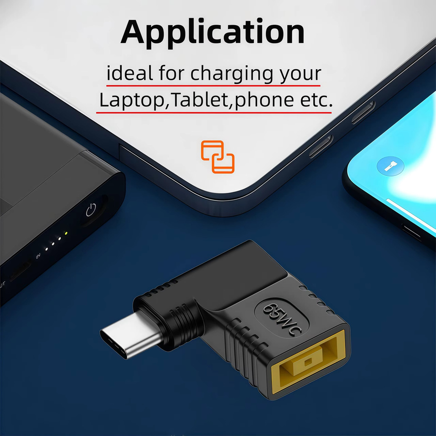 65 W GaN PD USB-C Schnellladegerät für Lenovo Laptop und MacBook Pro/Air, universelles Netzteil in Schwarz - Bild 6