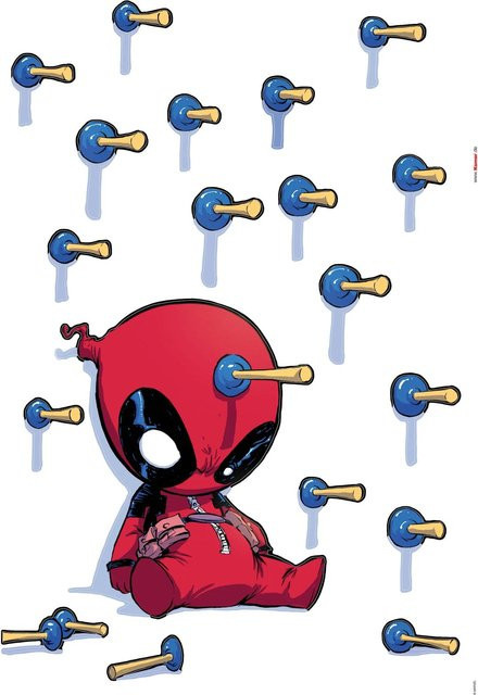 Komar Deko-Sticker Deadpool Shootout, Mehrfarbig, Breite: 50 cm, Höhe: 70 cm - Bild 1