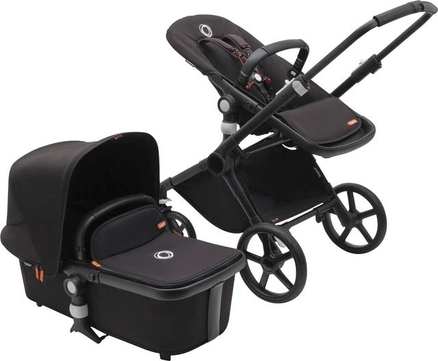 Bugaboo Cub Kombikinderwagen Trio-Set in Schwarz inklusive Sportsitz, Babywanne, Babyschale, Fußsack und Getränkehalter - Bild 1
