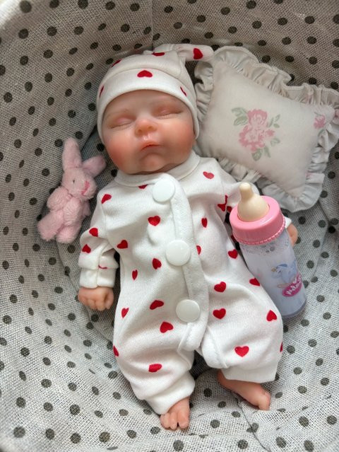 Aiziwa1 Pfirsiche Silikon Bebe Reborn Mädchen, Baby Puppe - Bild 1