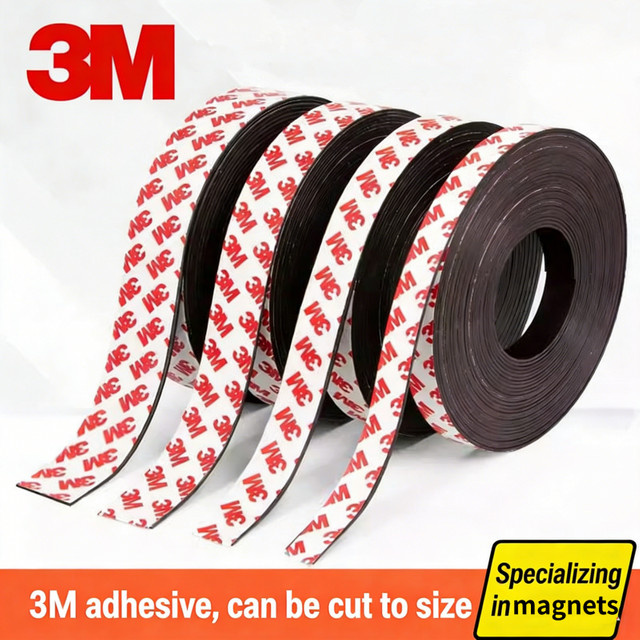 3M Magnetisches Klebeband Schwarz, Länge: 1 m, Dicke: 1,5 mm - Bild 1