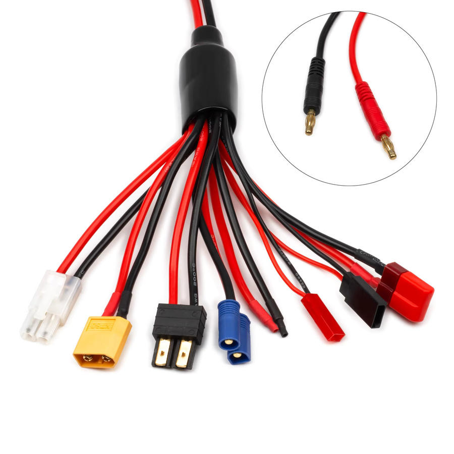 RCXAZ 8-in-1 RC-Ladegerät-Adapter-Anschluss mit Banana, XT60 und Tamiya für RC-Car und Drohnen-Batteriekabel - Bild 3