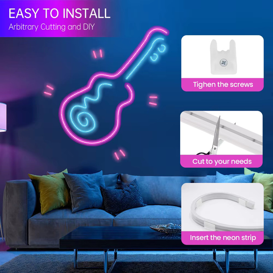 KISUFU Neon-LED-Streifenlicht aus Silikon, 12V, 120 LEDs/m, Breite: 6 mm, Tiefe: 12 mm, wasserdicht IP67, für Garten und Dekoration, Farben: weiß, blau, rosa, gelb, mehrfarbig - Bild 4