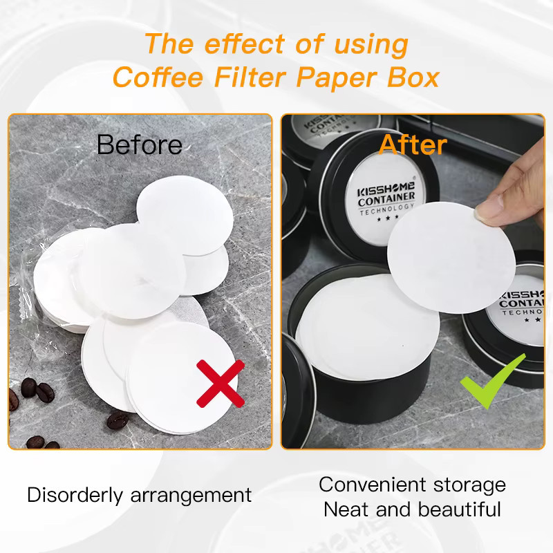CafeGaGa Kaffeefilterpapier für Espresso Siebträger Körbe mit Aufbewahrungsbox, rund, passend für 51 mm, 53 mm und 58 mm - Bild 2