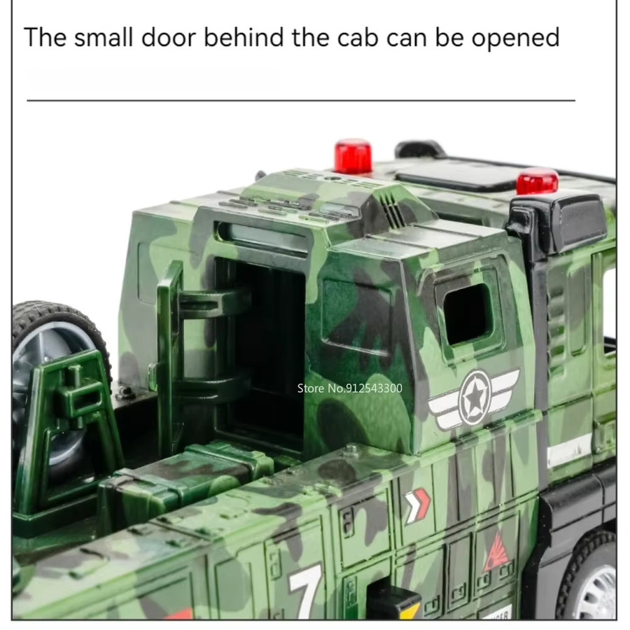 DUFFDUN Missile Rocket Launcher Truck Drone Launch Car Model Toy, 1:32, mit Licht und Sound - Bild 4