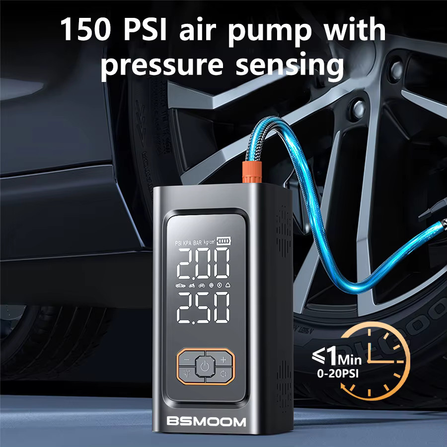 BIUBLE Kabelloser Reifenfüller und Auto-Notstartgerät mit 1500A Batterie-Booster, Powerbank und LED-Taschenlampe, 12V Automatisches Starthilfegerät in Schwarz - Bild 3