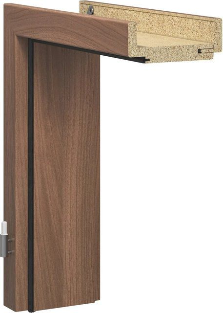 GetaDoor Türzarge Dekor Nussbaum Holznachbildung, Anschlag L, B/H/T: 86 x 198,5 x 14,5 cm, Braun - Bild 1